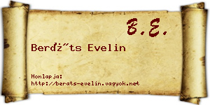 Beráts Evelin névjegykártya